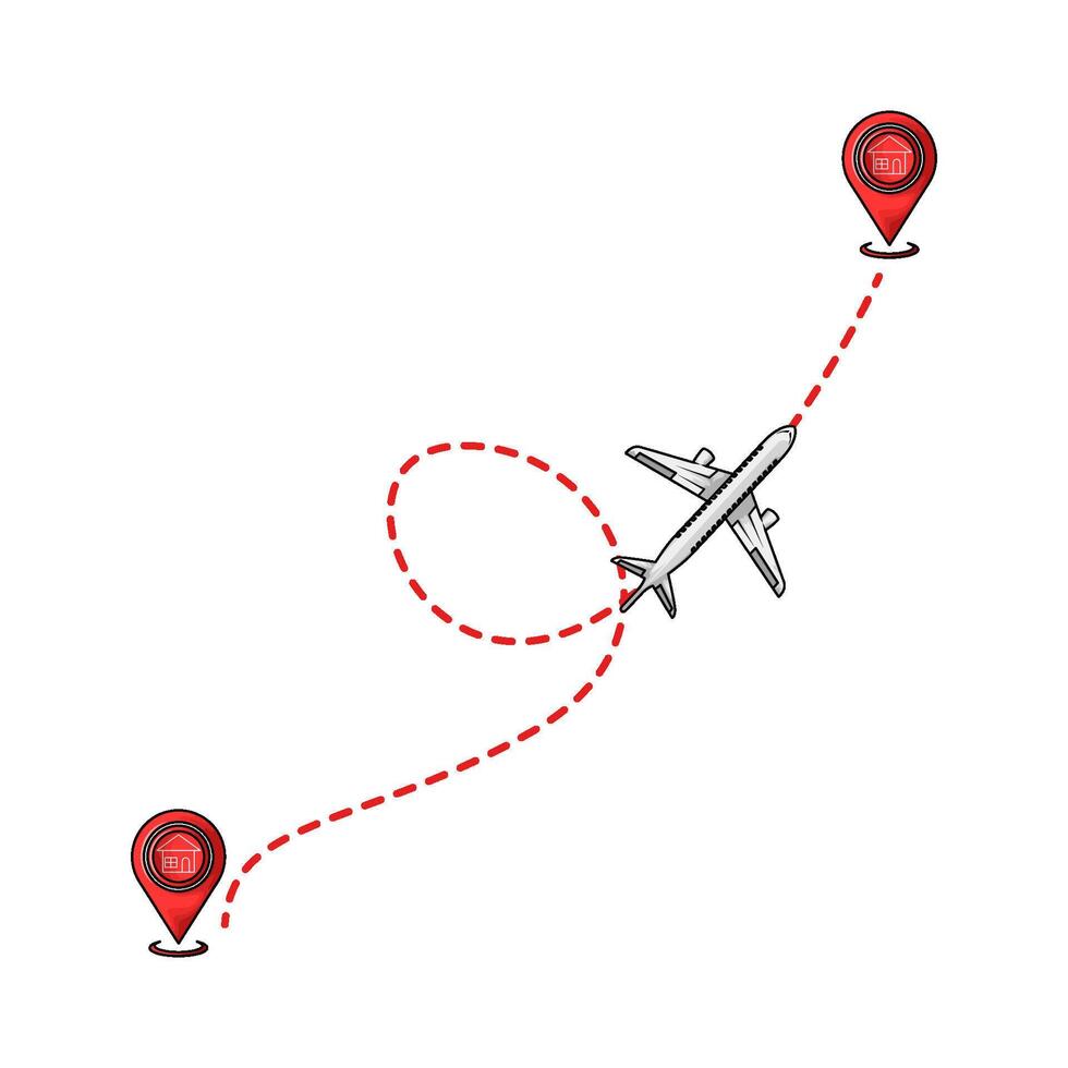 illustration of flight route vector