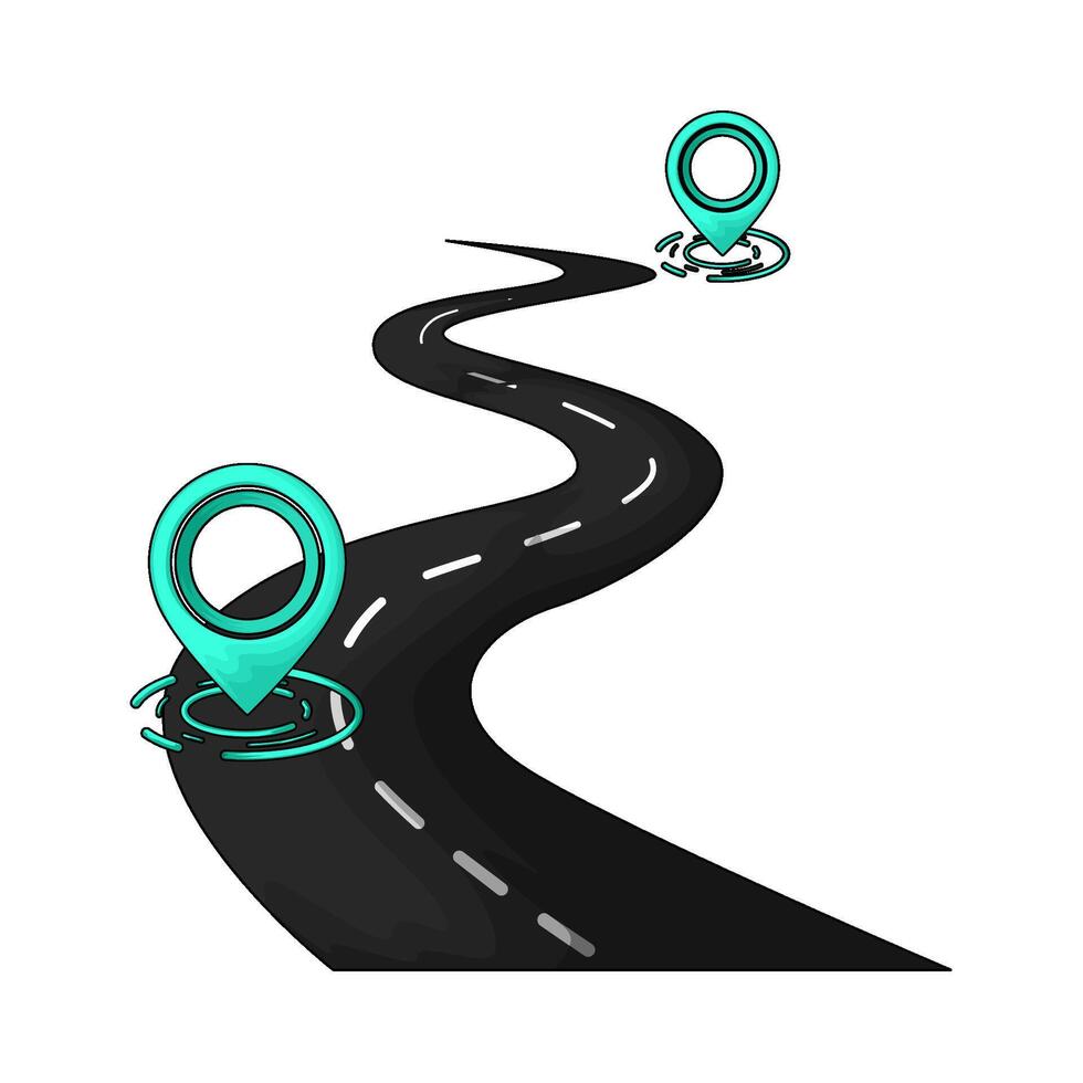 road with location illustration vector