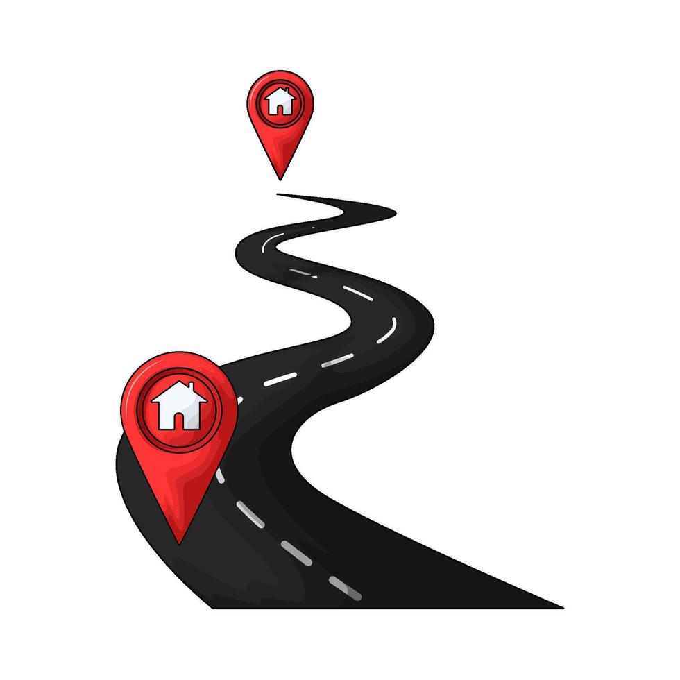 illustration of road with location vector