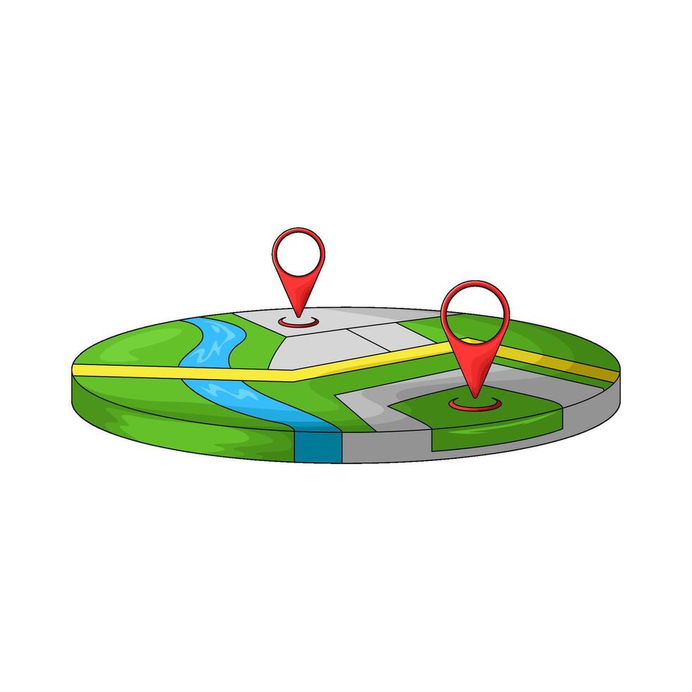 illustration of two location on map vector