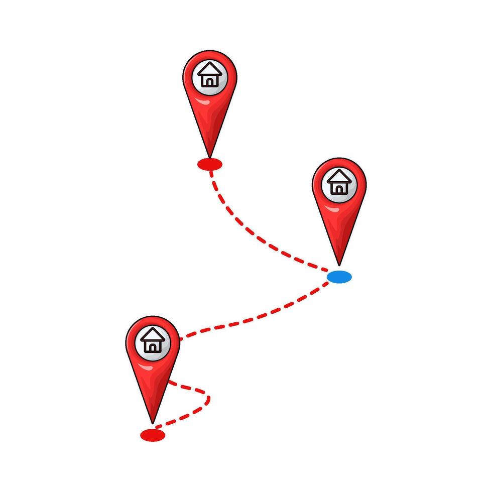 illustration of route and location vector