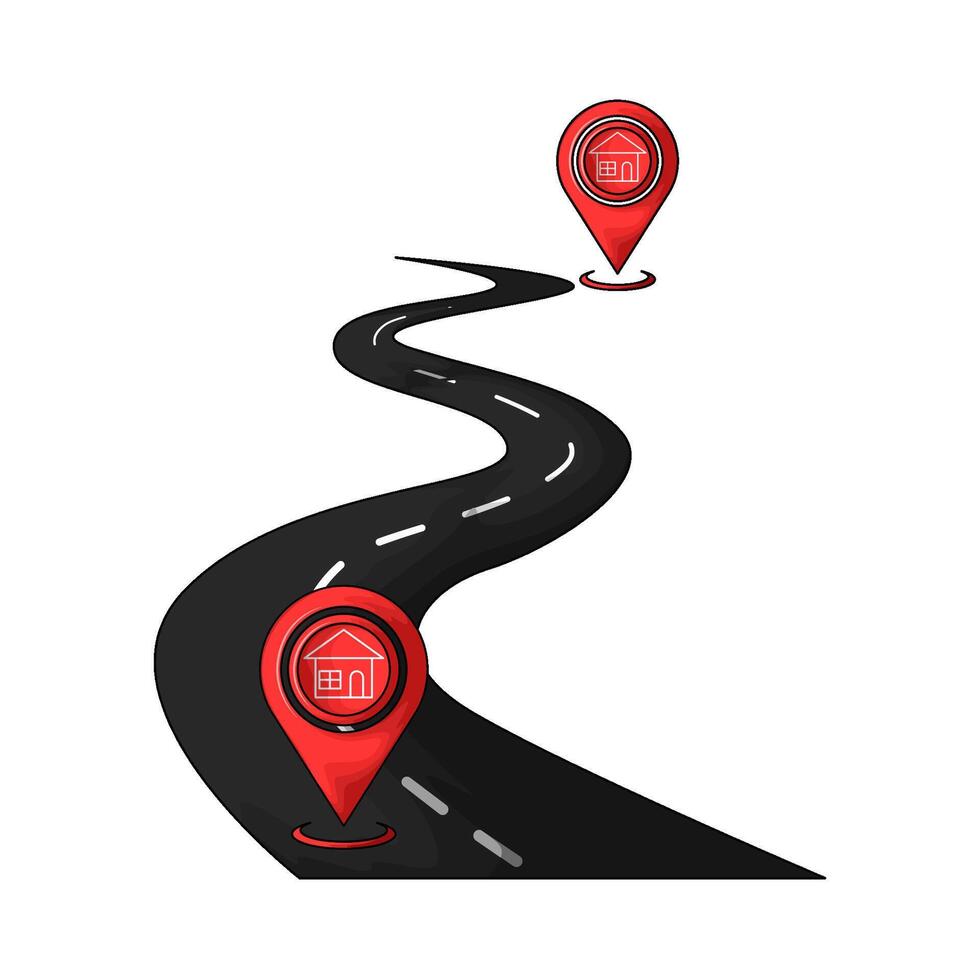 illustration of road and location vector