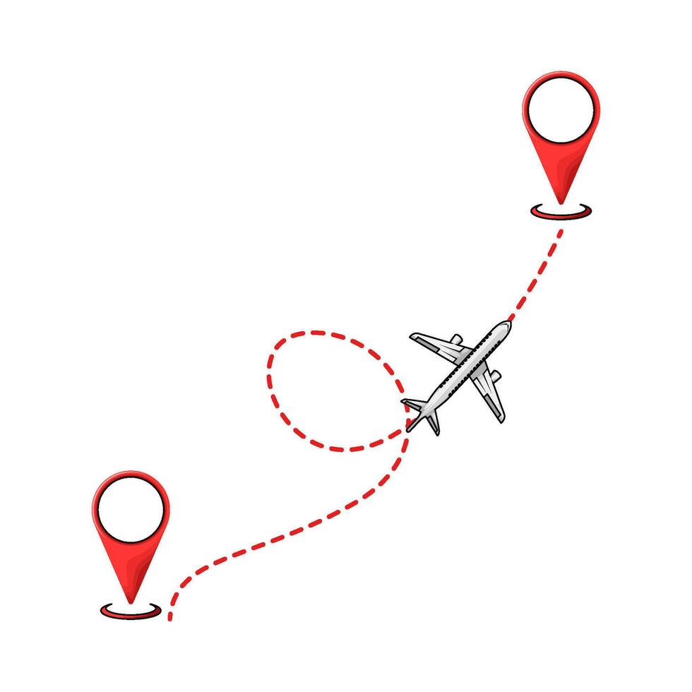 illustration of flight destination route vector