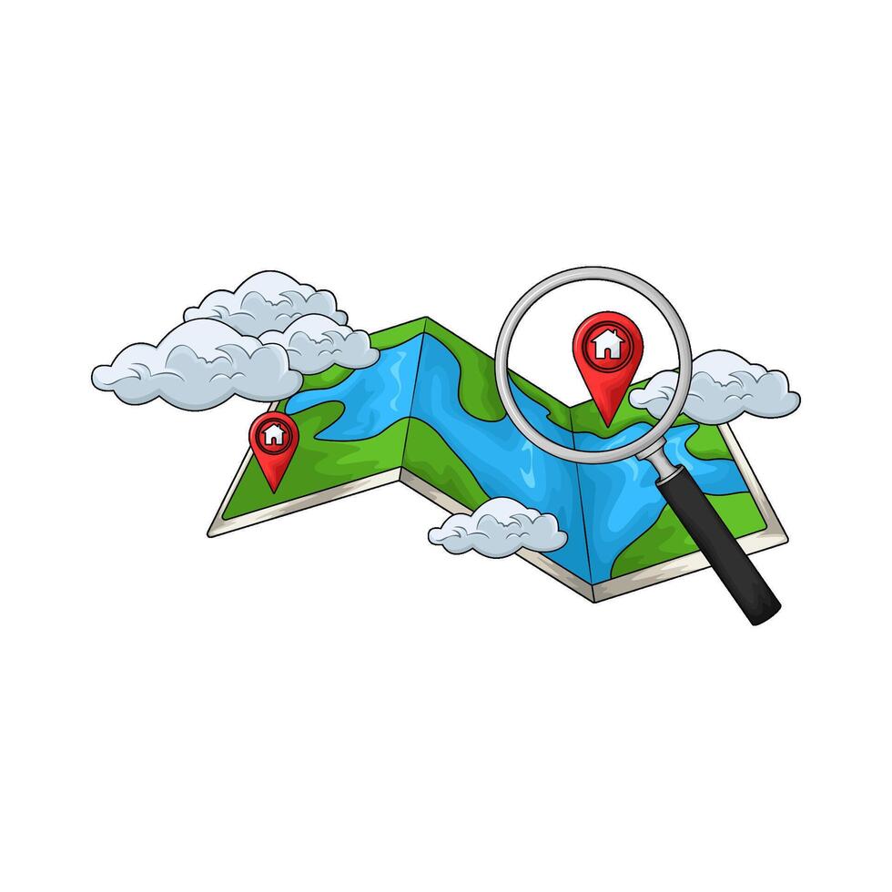 illustration of search location on map vector