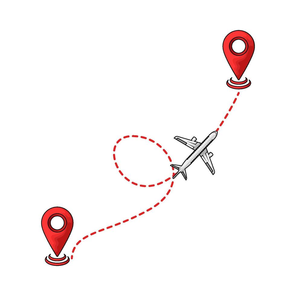 flight destination route illustration vector