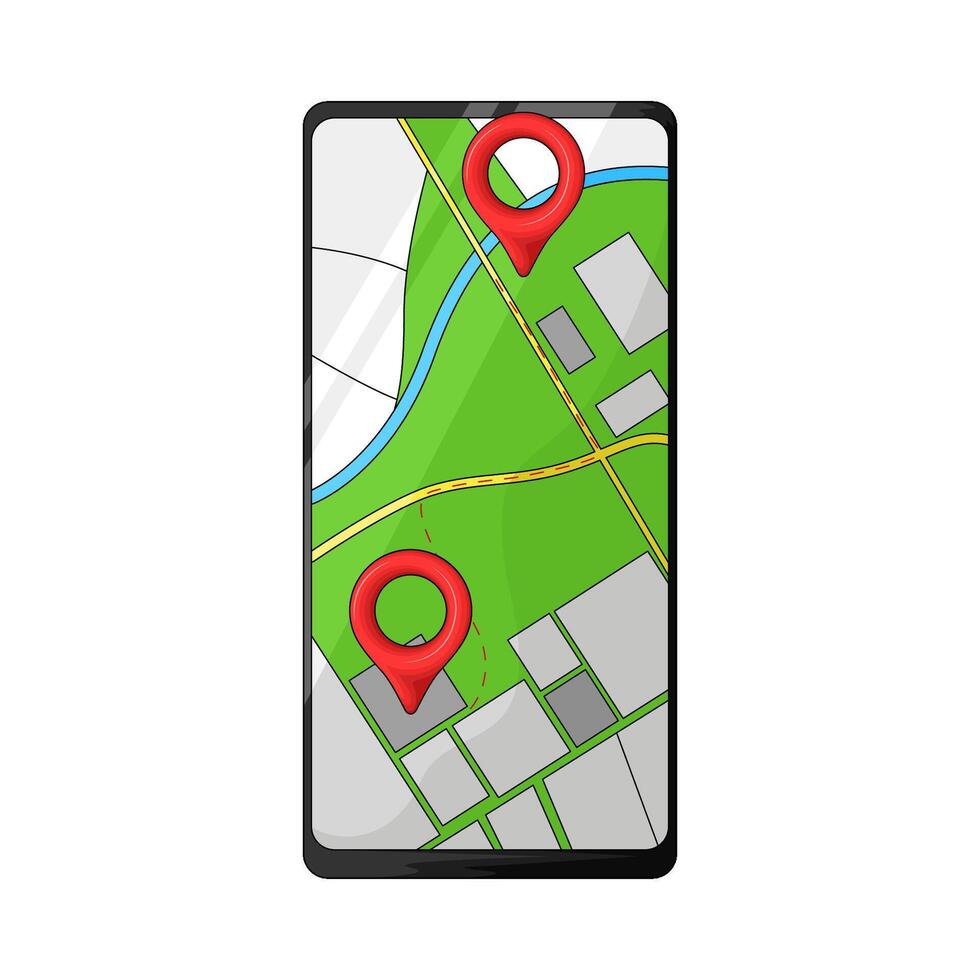 map on phone vector