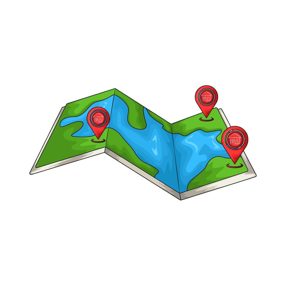 map and location illustration vector