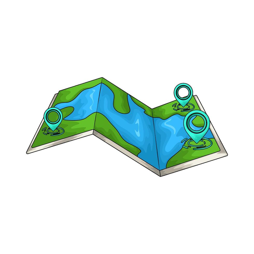 map and location pin vector