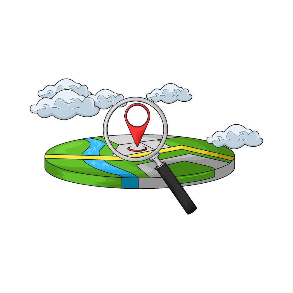 search with location pin vector
