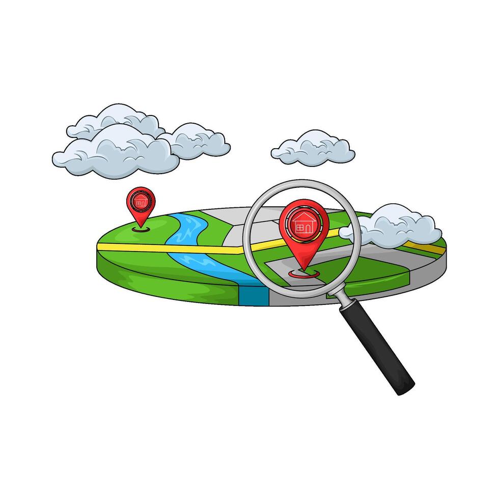 search with location illustration vector