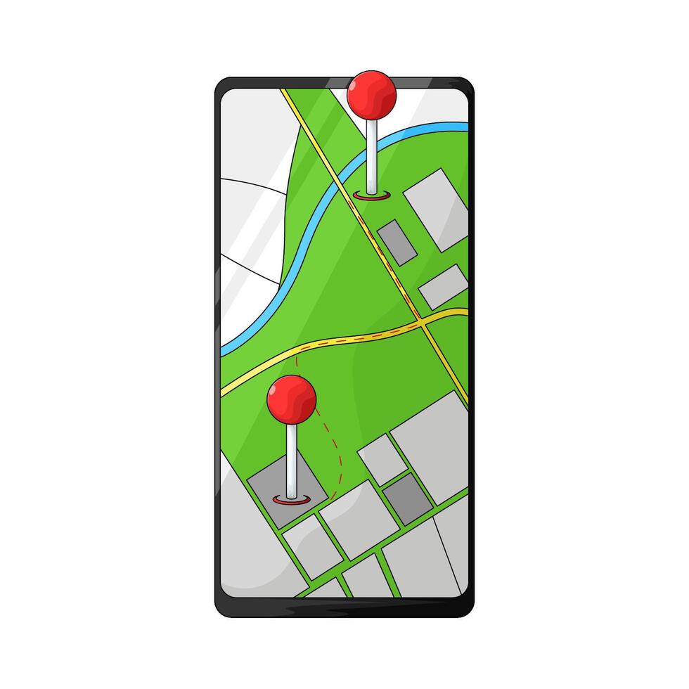 search for location on cellphone illustration vector