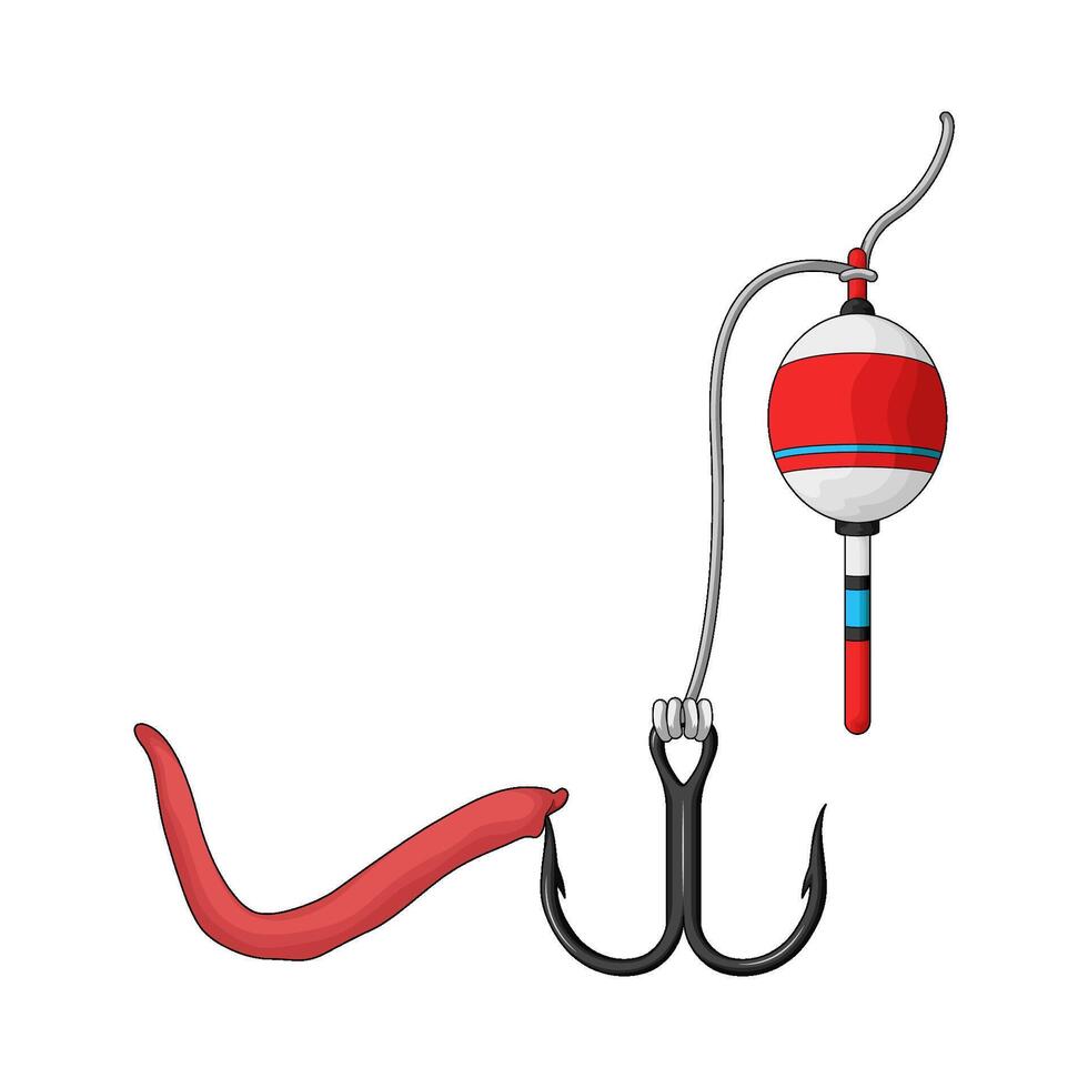 worm on the hook illustration vector
