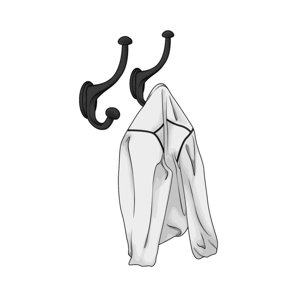 illustration of clothes hanging on hook vector