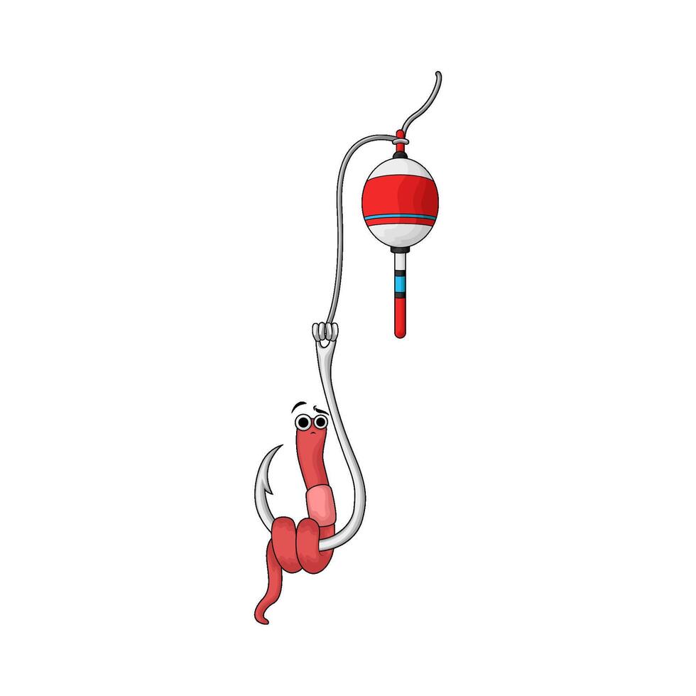 worm on hook vector