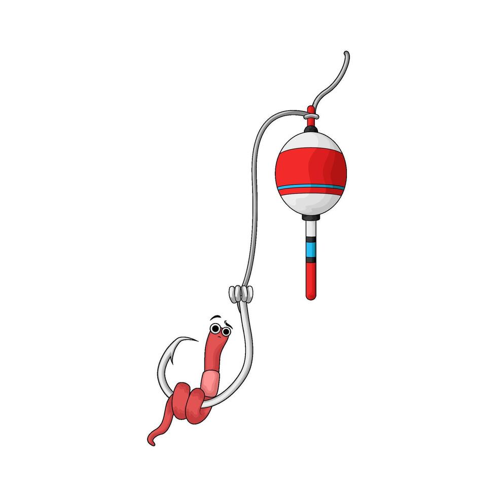 illustration of worm baited hook vector