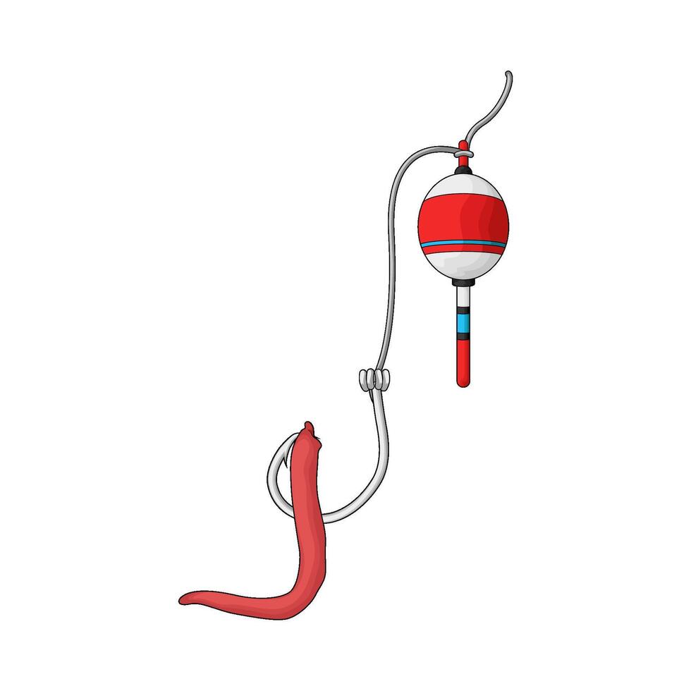 worms on fishing hook illustration vector