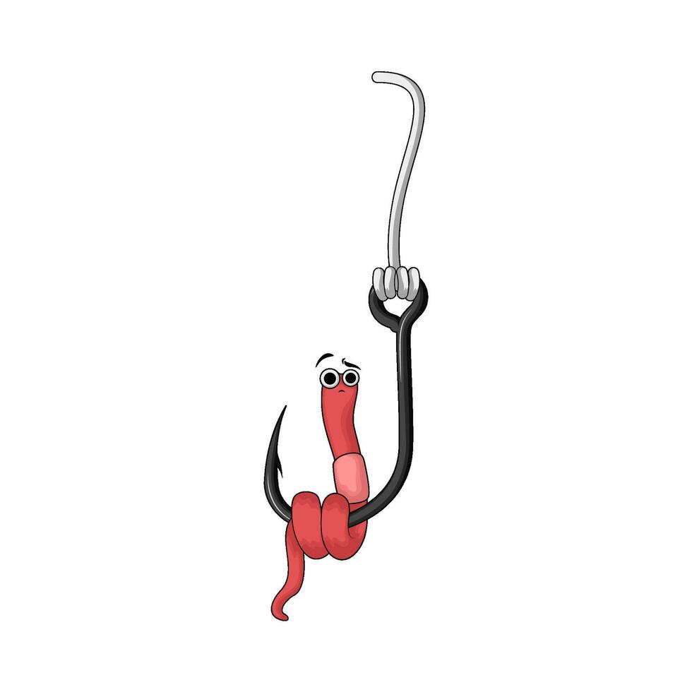 worms on fishing hook vector