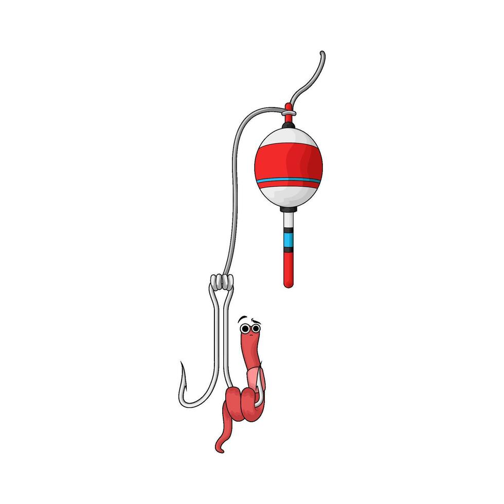 illustration of worm baited fishing hook vector