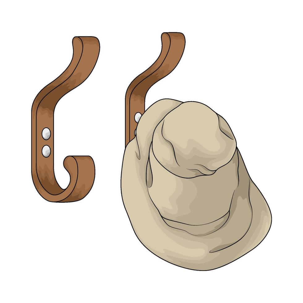 hat hanging on a hook vector