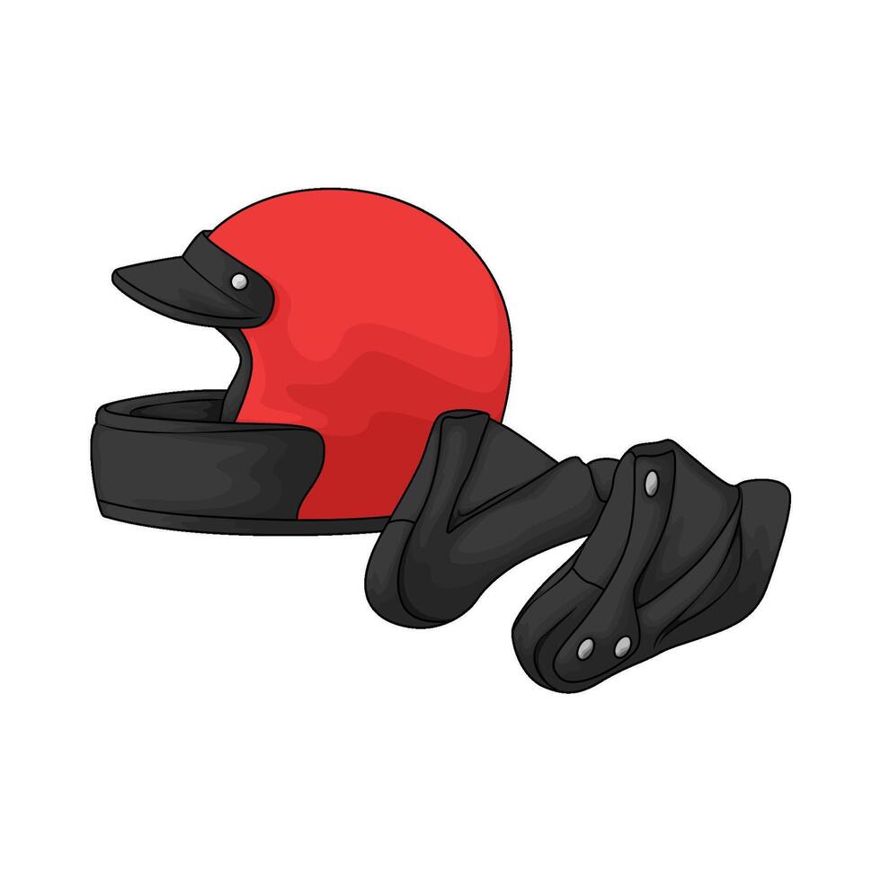 illustration of red helmet without visor vector
