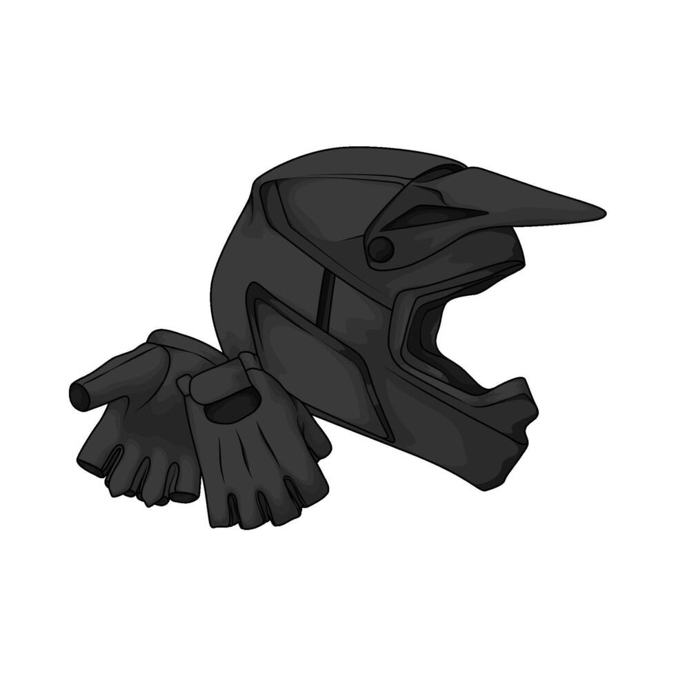 black helmet with gloves vector