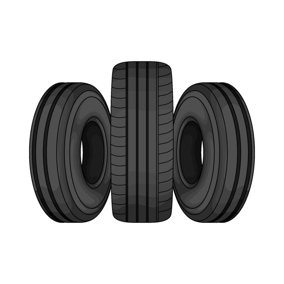 illustration of three car wheels vector