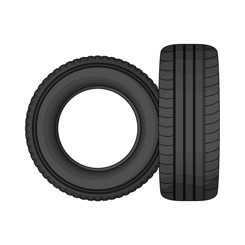 illustration of two car wheels vector