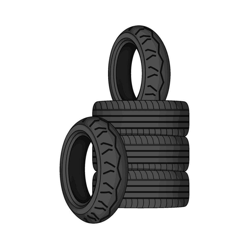 illustration of pile of car tires vector