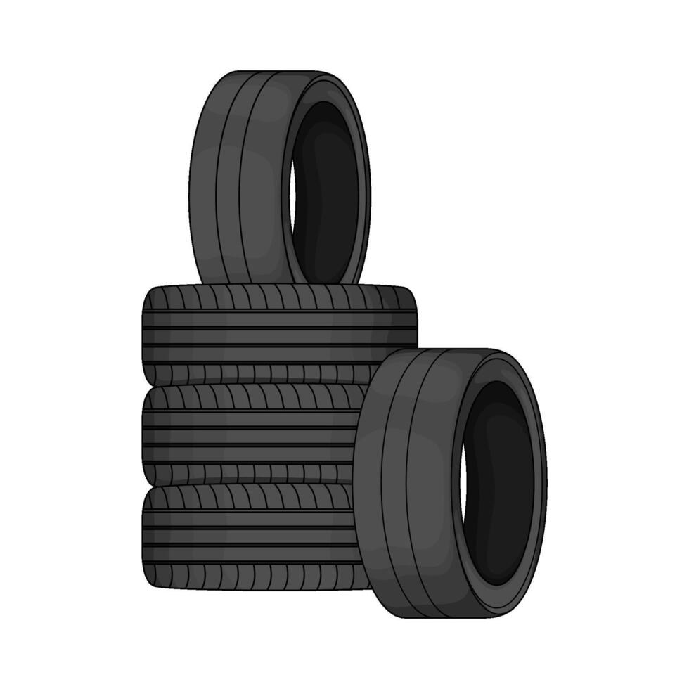 pile of tires illustration vector