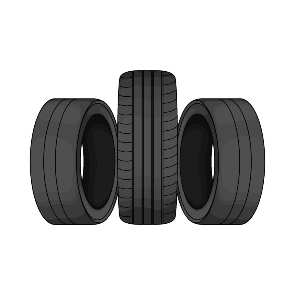 three car wheels illustration vector