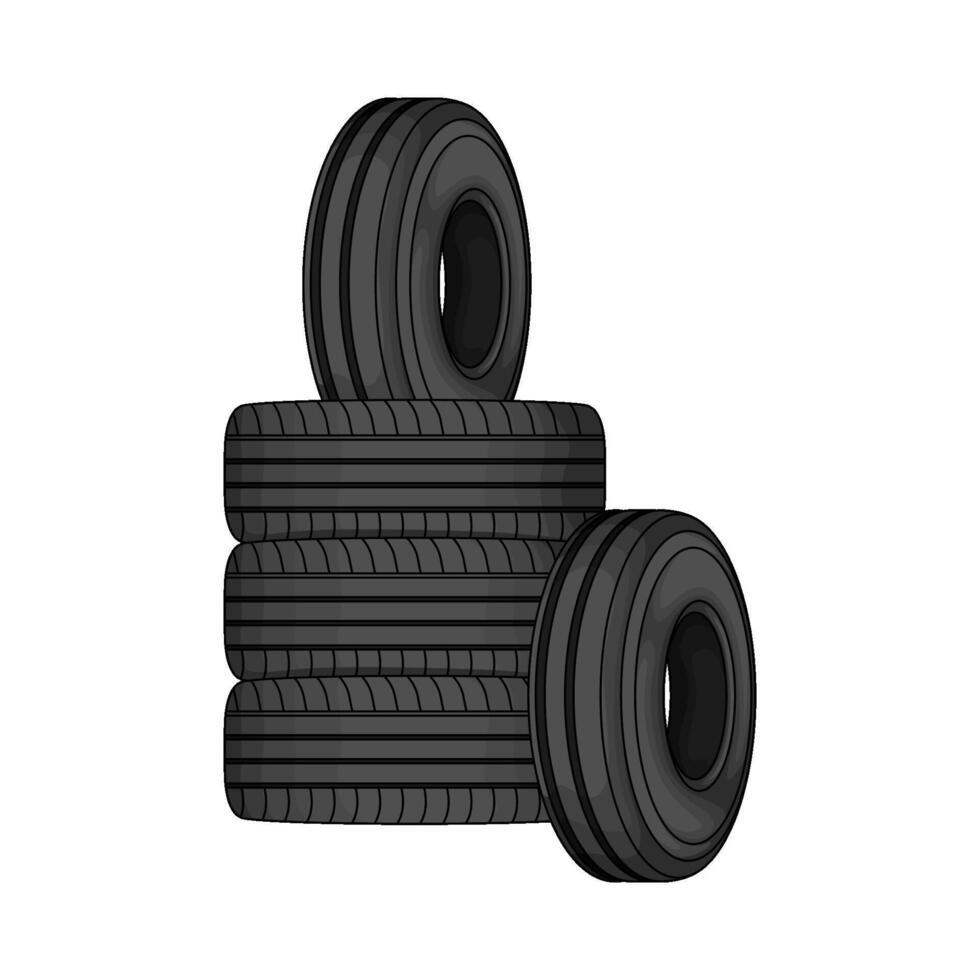 pile of car tires vector