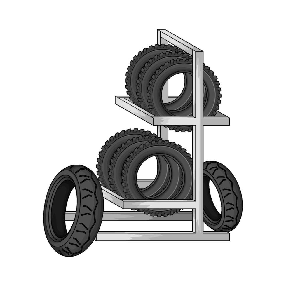 car tire rack vector