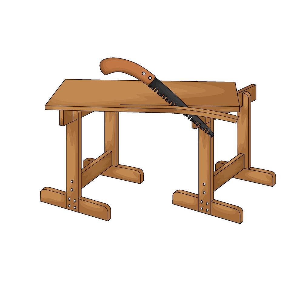 illustration of wooden board cuts using a saw vector