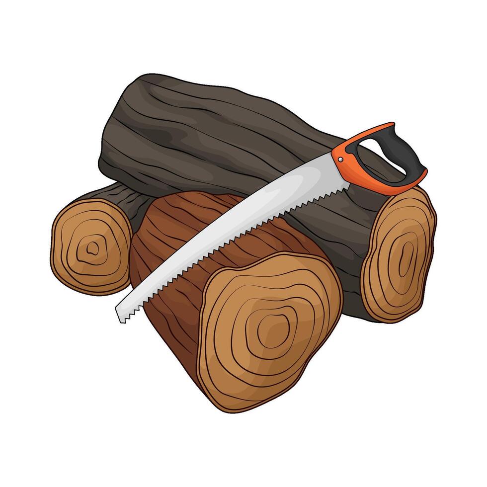 saw cuts wood illustration vector