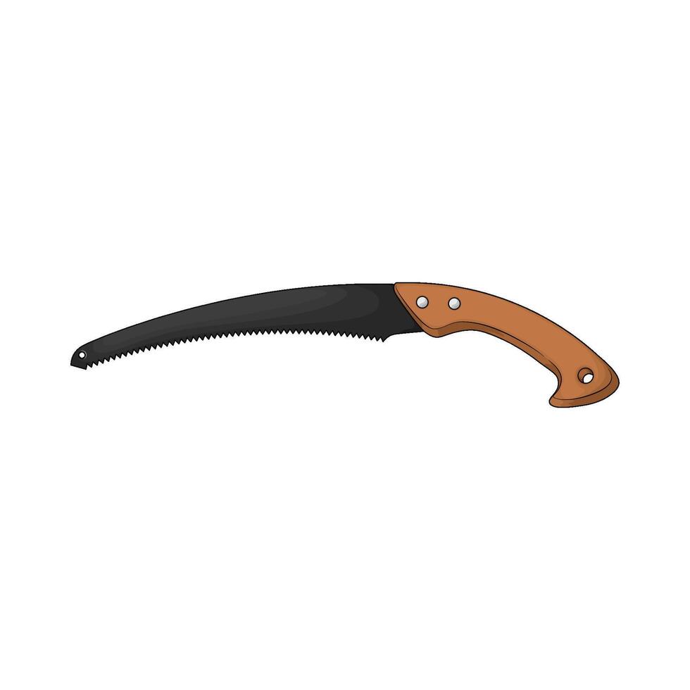 saw with wooden handle vector