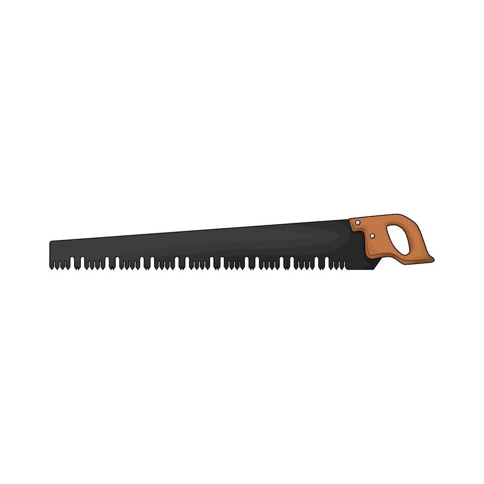 illustration of saw with wooden handle vector