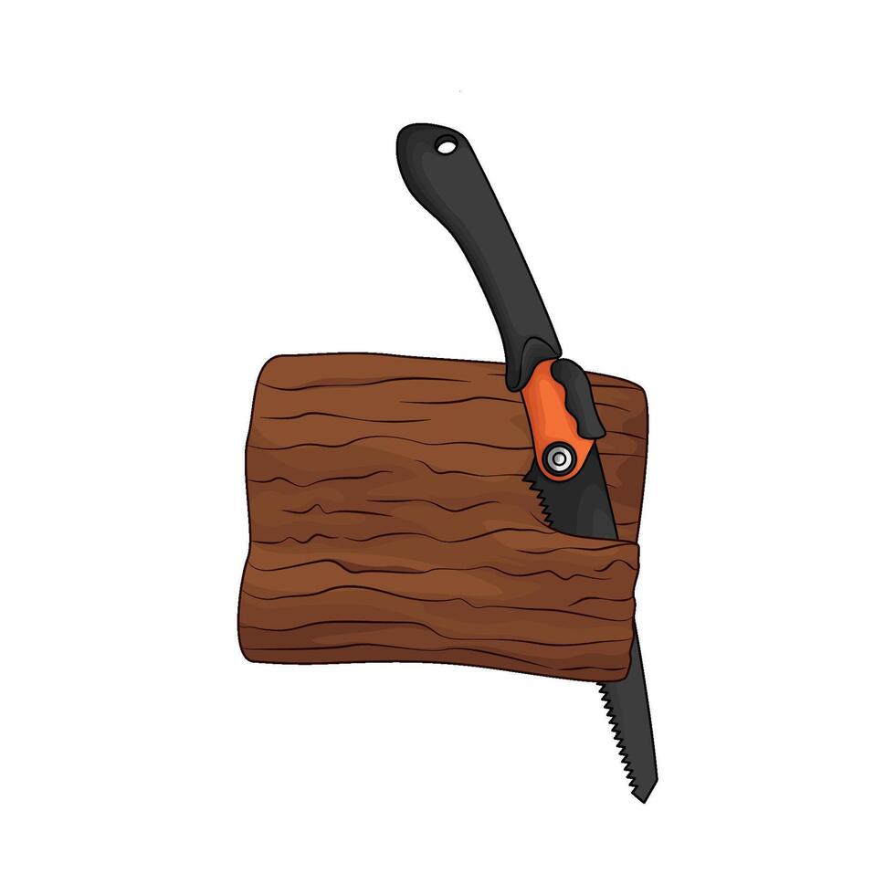 saw cut wood plank vector