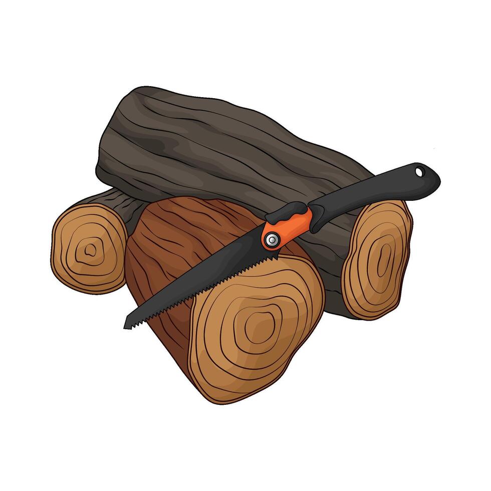 saw cut woods illustration vector
