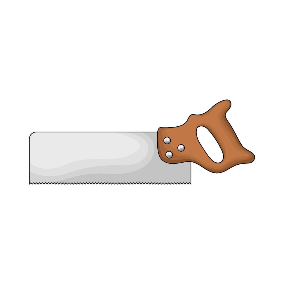 illustration of handsaw with wooden handle vector
