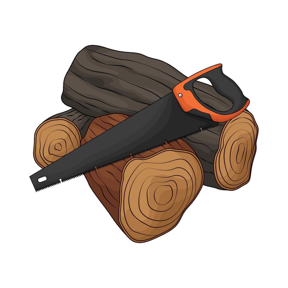 saw and woods vector