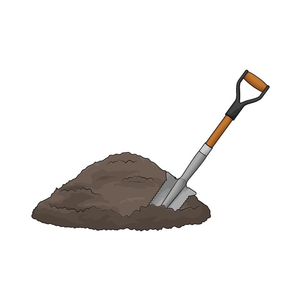 soil with shovel illustration vector