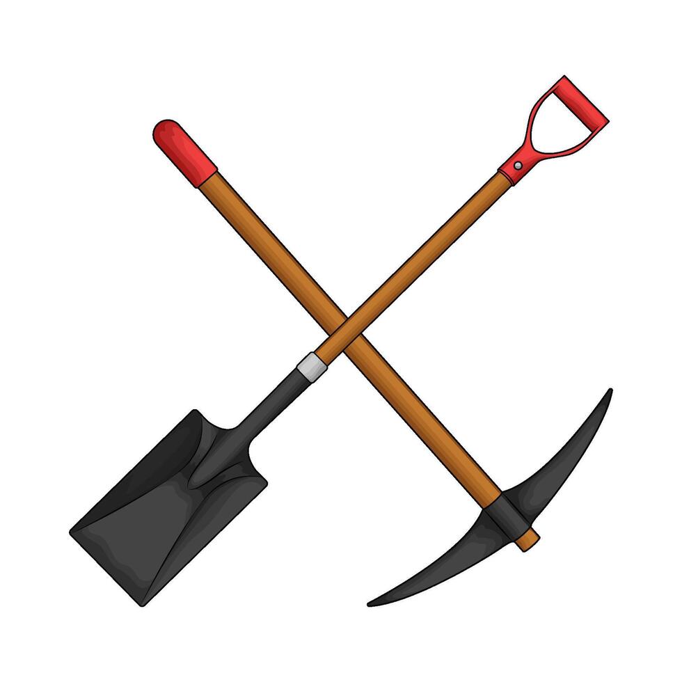pickaxe with shovel illustration vector