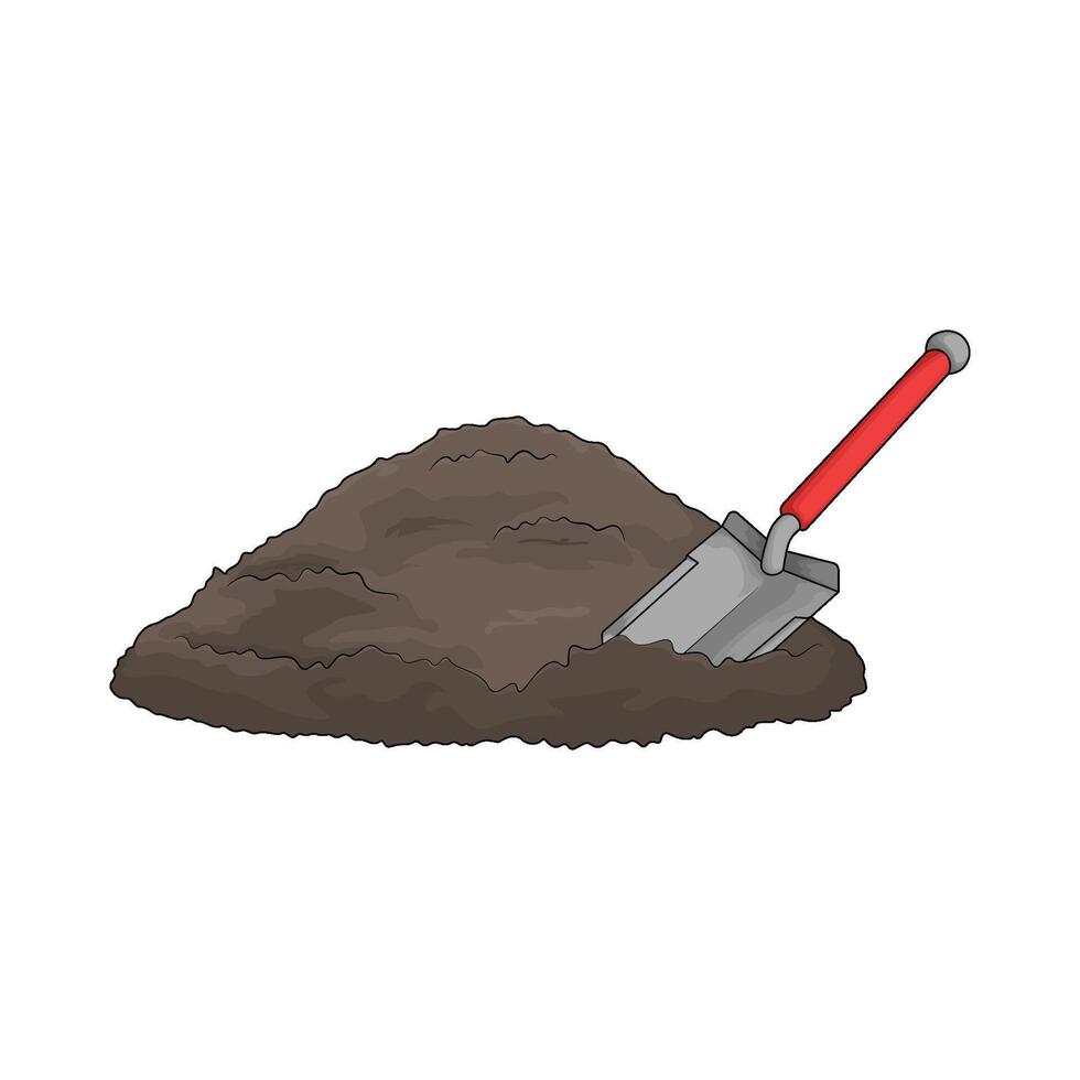 soil with shovel vector