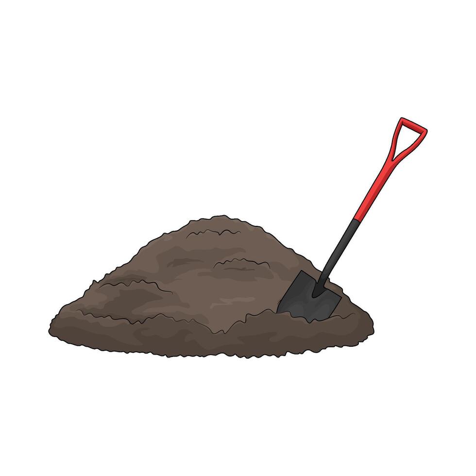illustration of shovel with sand vector