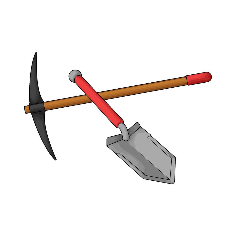 shovel and pickaxe vector