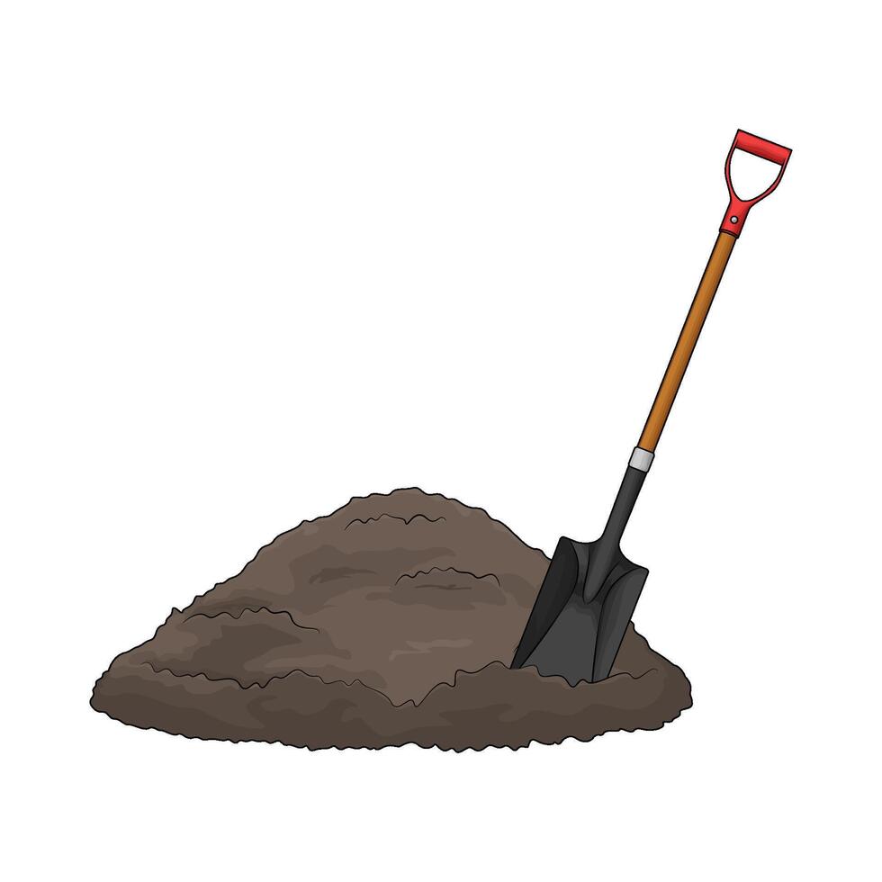 illustration of shovel and sand vector