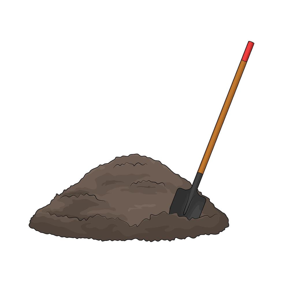 shovel with sand illustration vector