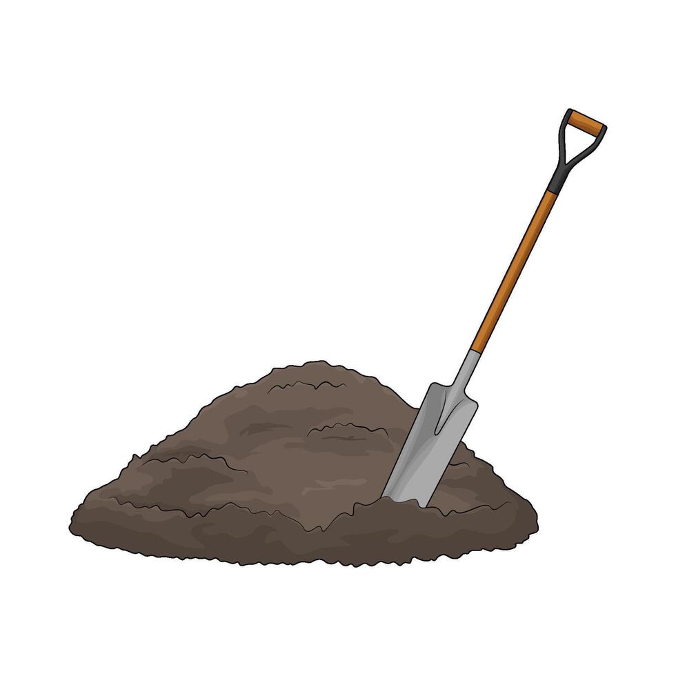 shovel with sand vector