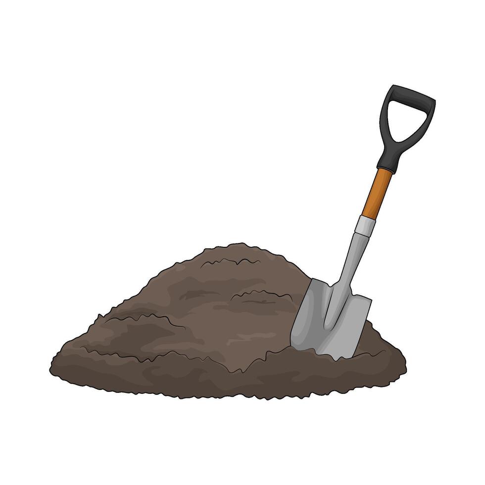 shovel and sand vector