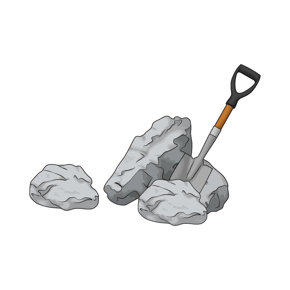 shovel with rock vector